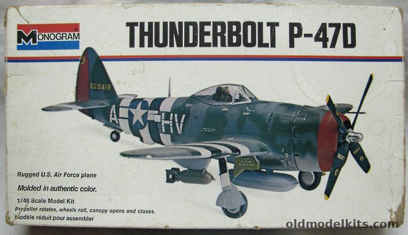 Monogram 1/48 P-47D Thunderbolt - 56th FG 61st  FS Lt. Col. Francis S. Gabreski or RAF No. 81 Sq - Bagged, 6838 plastic model kit